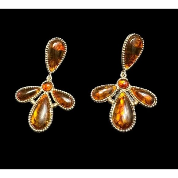HSN Deb Guyot Designs Earrings Amber And Sterling Silver Dangle Drop - Picture 7 of 7